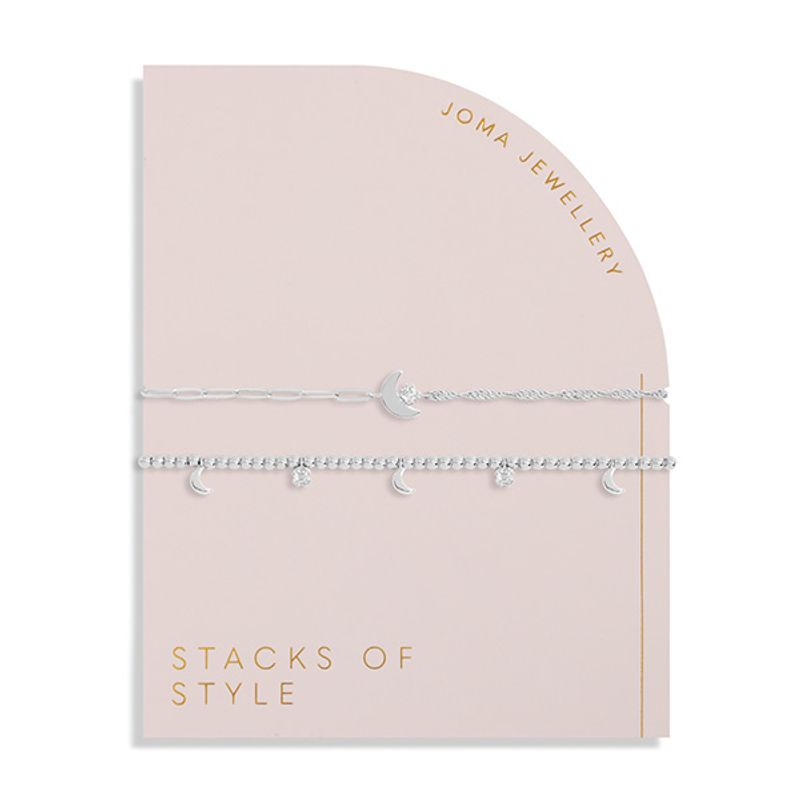 Armbånd STACKS OF STYLE MÅNE sett 2 stk sølv Joma Jewellery