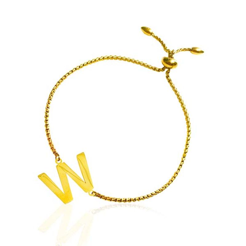 Armbånd bokstav W gull Ioaku