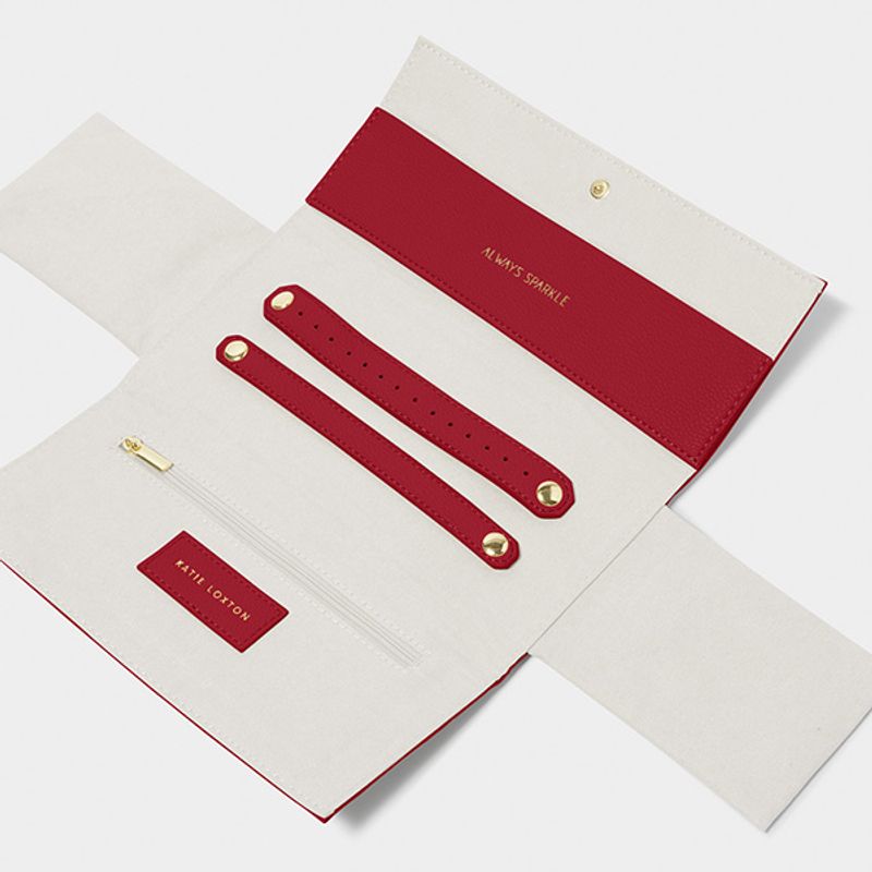 Reisesmykkeskrin A LITTLE SPARKLE rød Katie Loxton