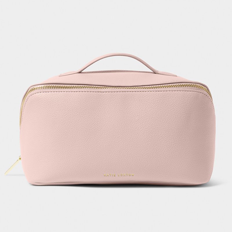 Toalettmappe m skrå glidelås rosa Katie Loxton
