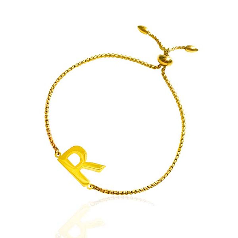 Armbånd bokstav R gull Ioaku