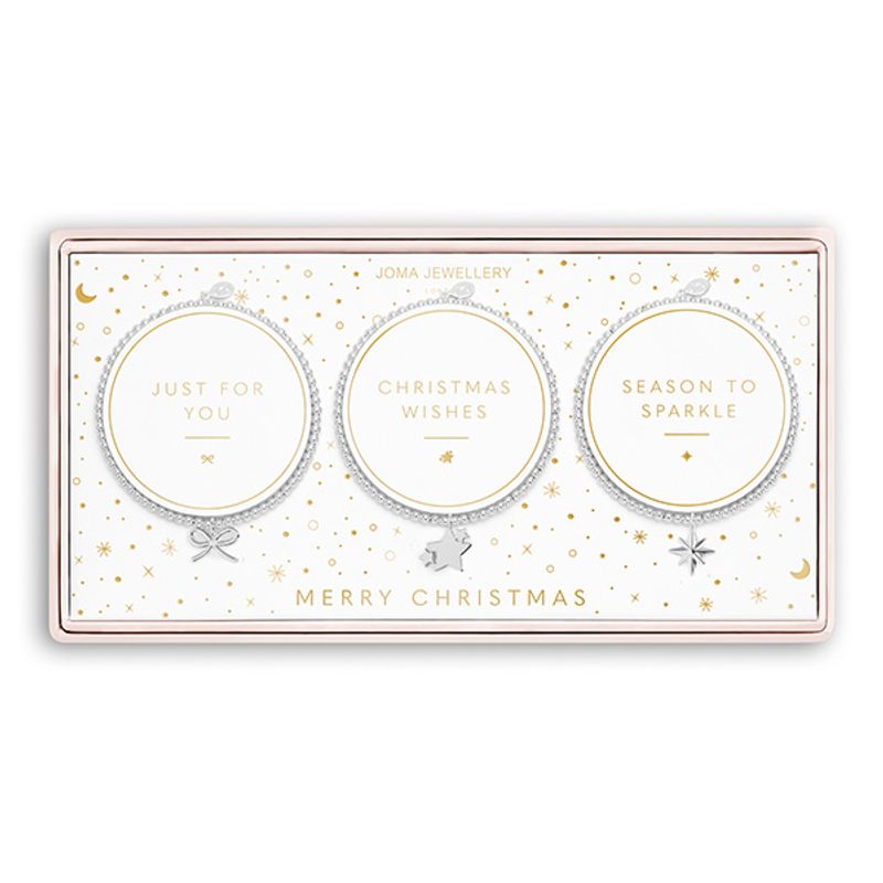 Gavesett MERRY CHRISTMAS 3 stk armbånd Joma Jewellery