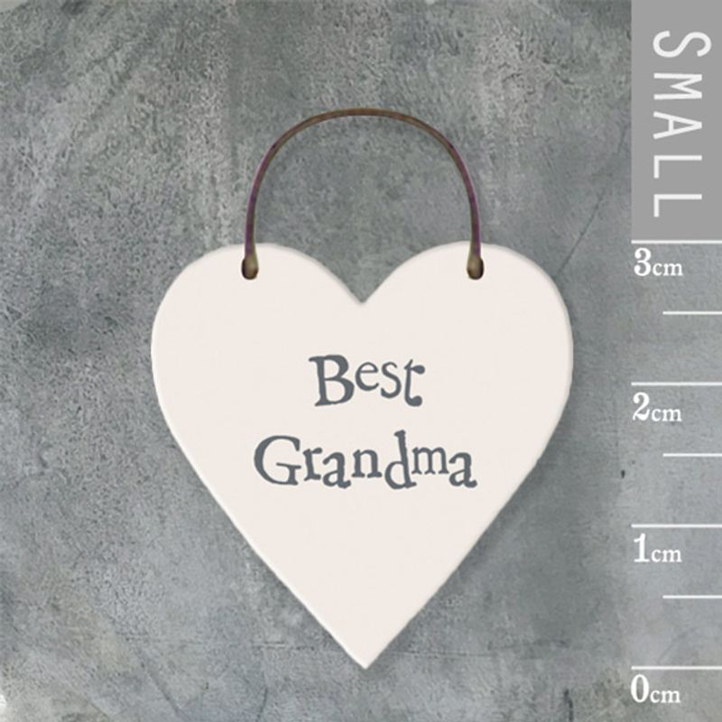 Mini skilt hjerte Best grandma East of India