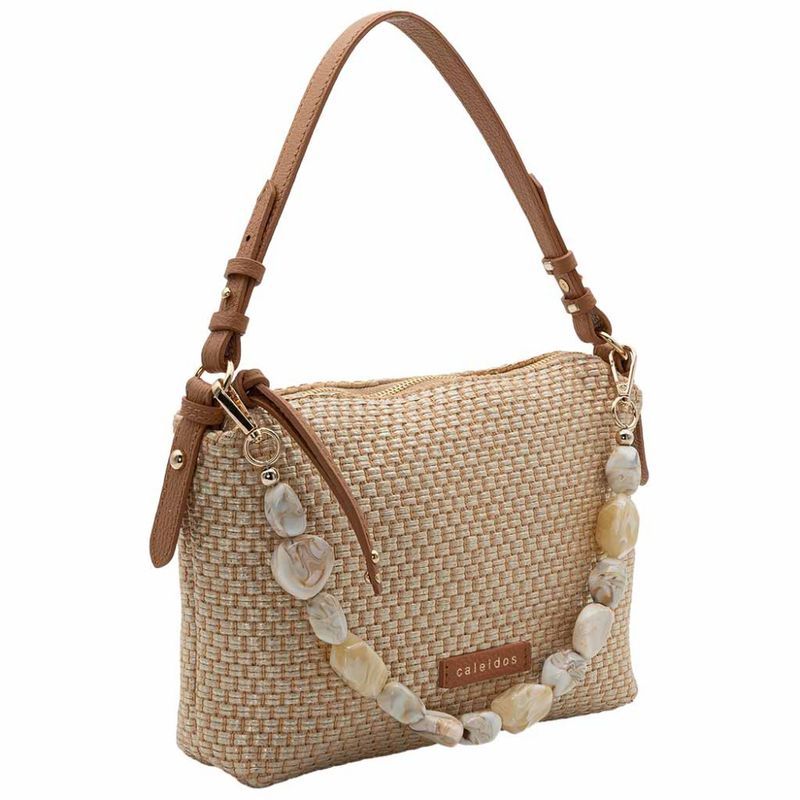 Håndveske - skulderveske BIANCA natur straw caramel brun Caleidos