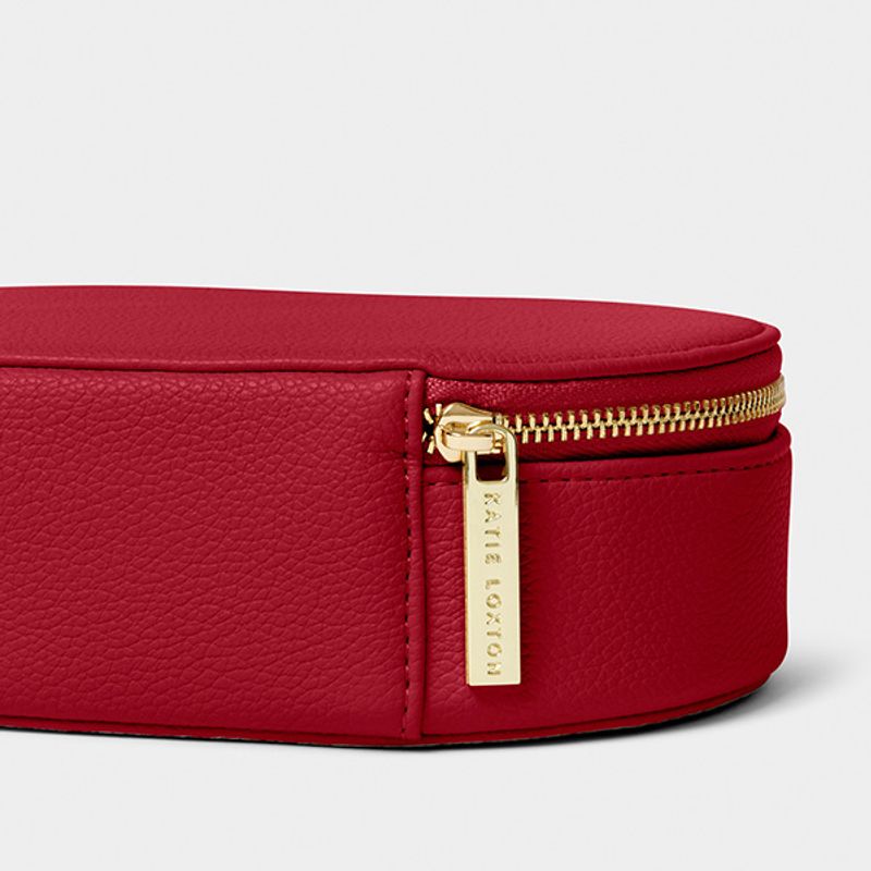 Ovalt smykkeskrin A LITTLE SPARKLE rød Katie Loxton