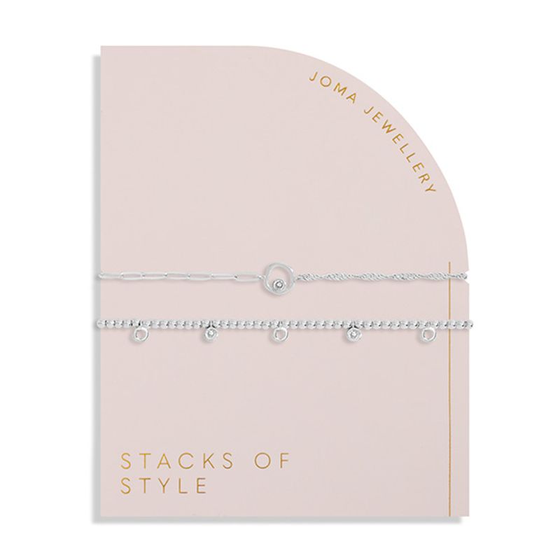 Armbånd STACKS OF STYLE SIRKEL sett 2 stk sølv Joma Jewellery