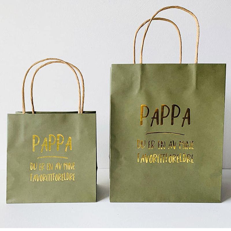 Gavepose PAPPA olivengrønn 16x16 cm Trend Design