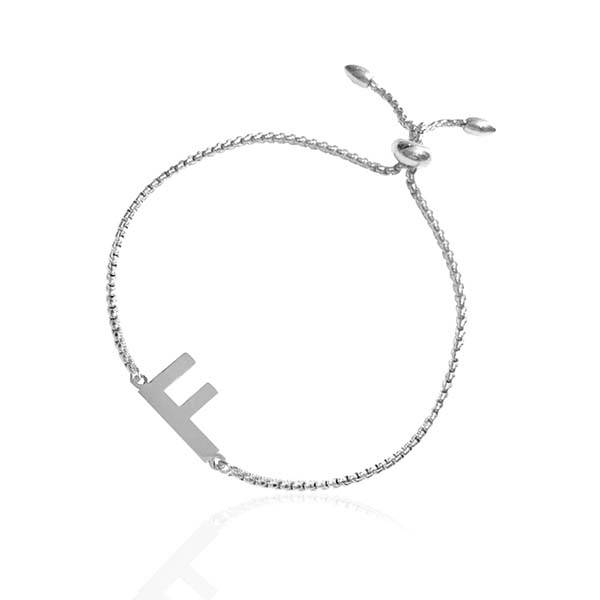 Armbånd bokstav F sølv Ioaku