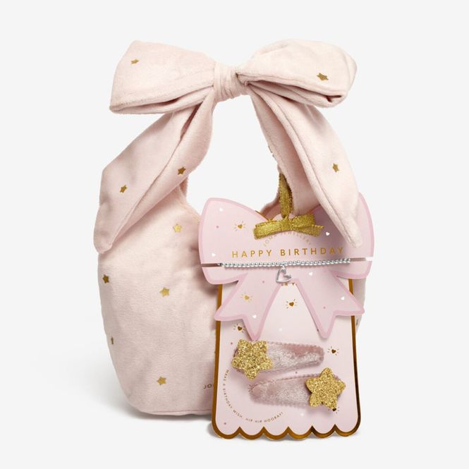 Hovedbilde Gavesett HAPPY BIRTHDAY veske, armbånd & hårspenner Joma Jewellery 
