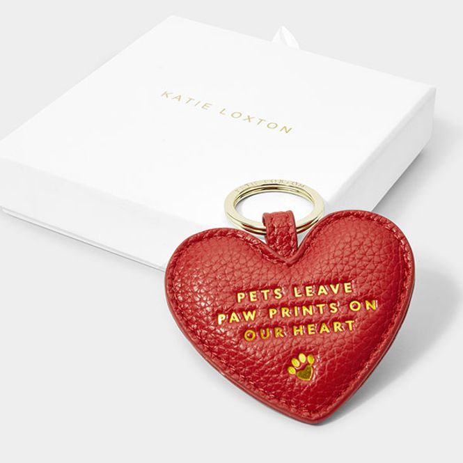 Hovedbilde Nøkkelring PETS LEAVE PAWPRINTS ON OUR HEART rød Katie Loxton