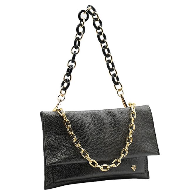 Hovedbilde Clutch veske coal grå med klaff gull Caleidos 