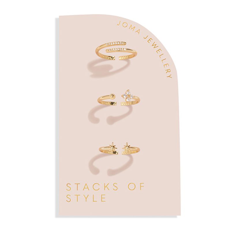 Ringer STACKS OF STYLE STJERNE gull sett 3 stk Joma Jewellery