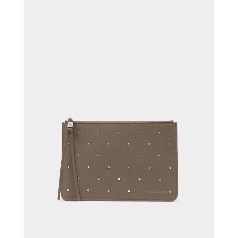 Clutch veske TASSEL CHARM mink studded brun Katie Loxton