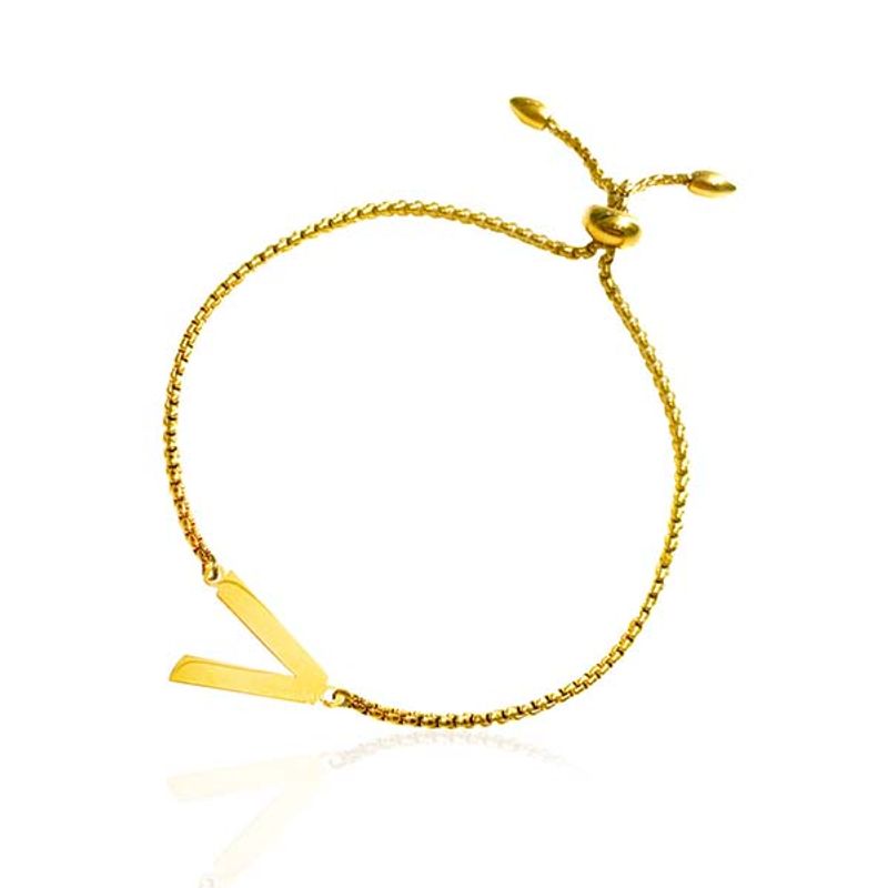 Armbånd bokstav V gull Ioaku