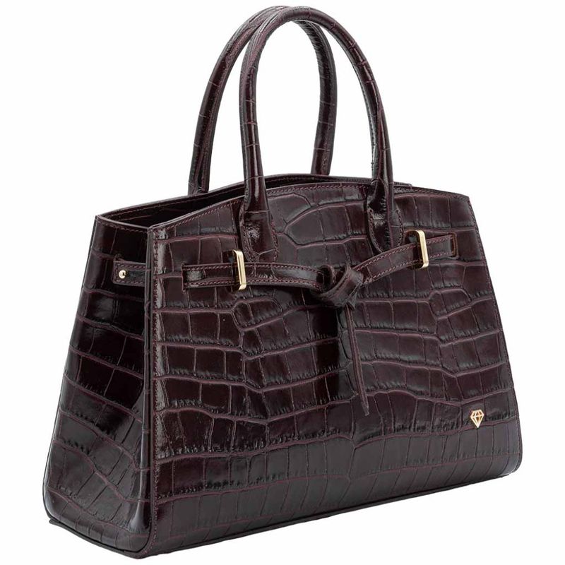 Håndveske - skulderveske MILANO bordeaux burgunder croc Caleidos