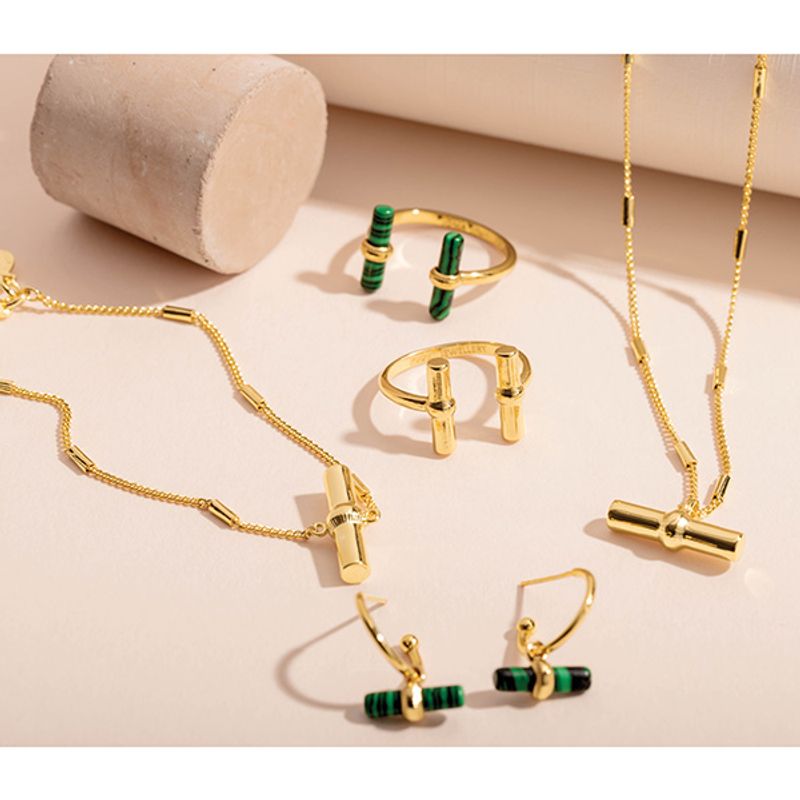 Øredobber AURA BAR MALACHITE Joma Jewellery