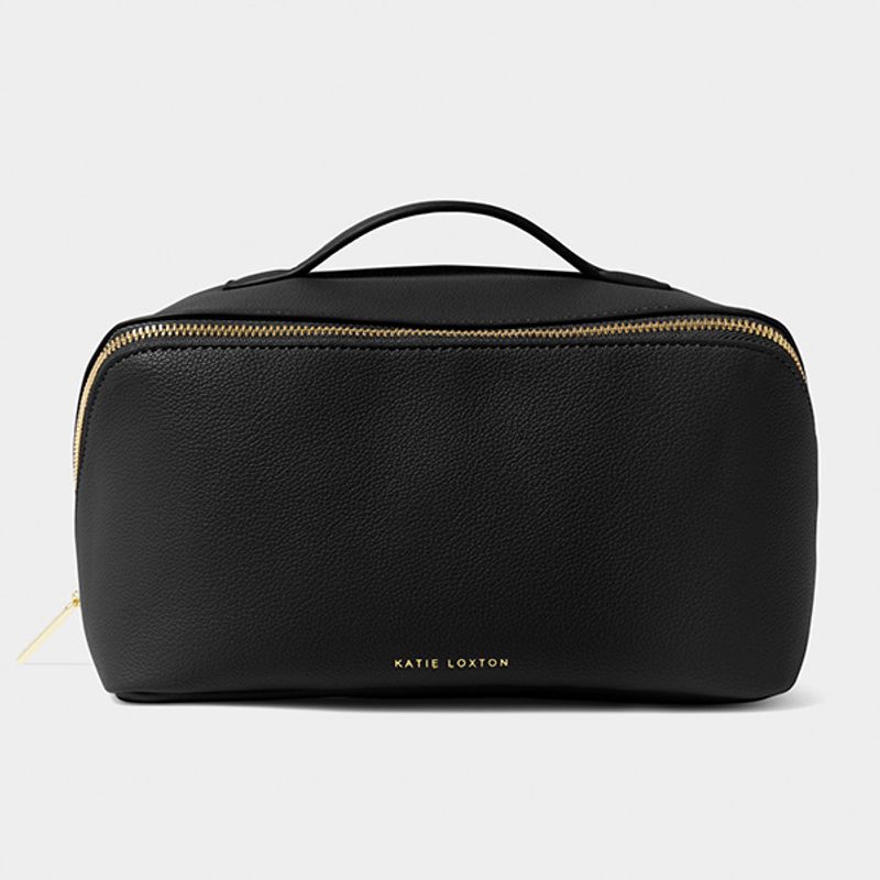 Toalettmappe m skrå glidelås svart Katie Loxton
