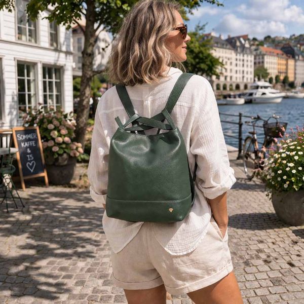 Skulderveske - ryggsekk NICOLA grønn Caleidos