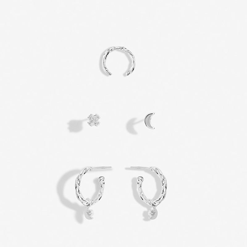Øredobber STACKS OF STYLE MÅNE sett 5 stk sølv Joma Jewellery