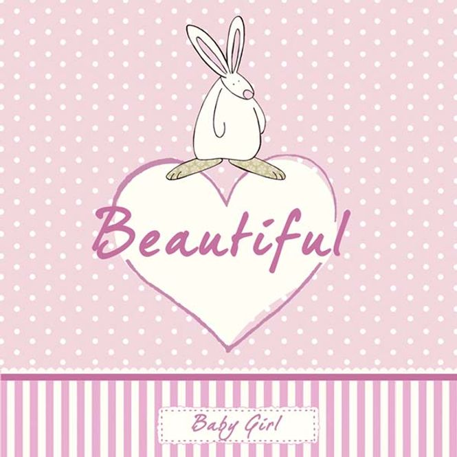 Hovedbilde Kort Beautiful Baby Girl Rufus Rabbit