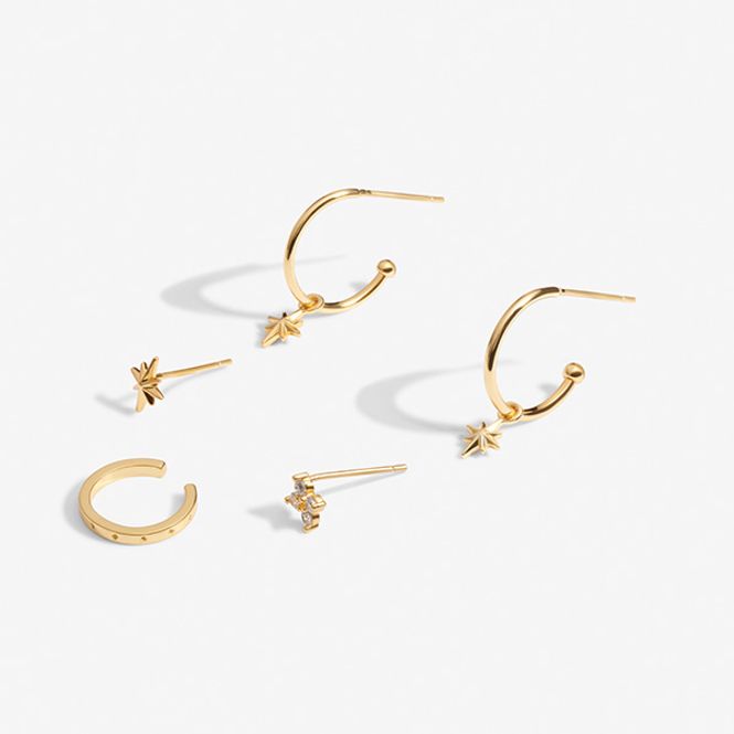 Hovedbilde Øredobber STACKS OF STYLE STJERNE sett 5 stk gull Joma Jewellery