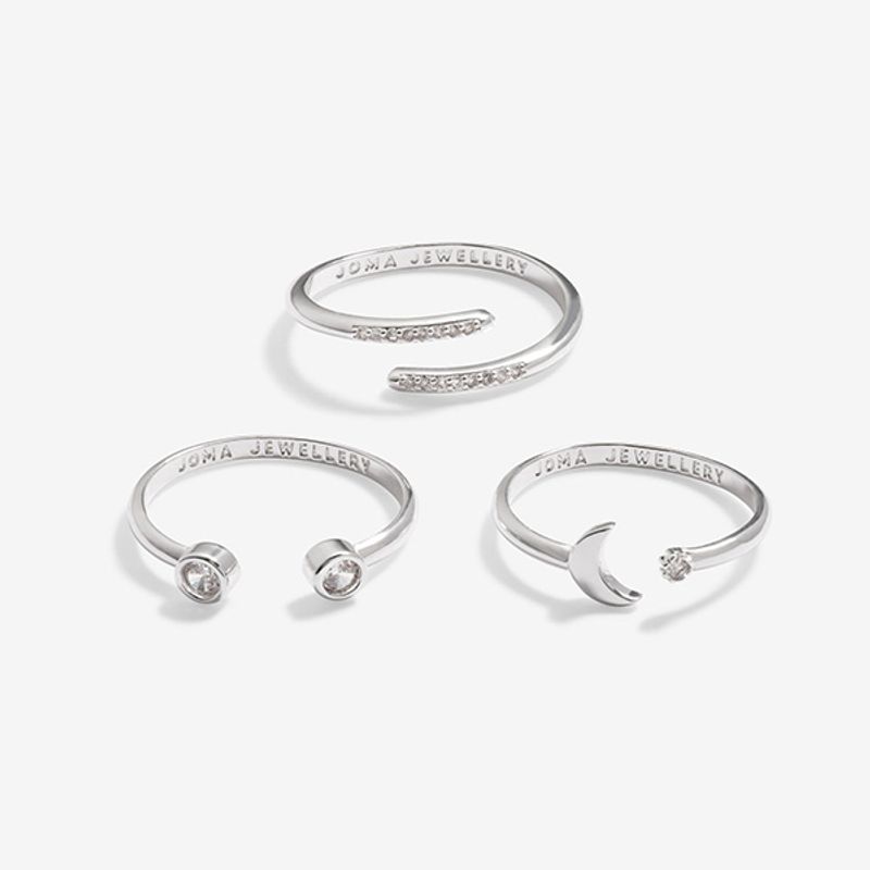Ringer STACKS OF STYLE MÅNE sølv sett 3 stk Joma Jewellery